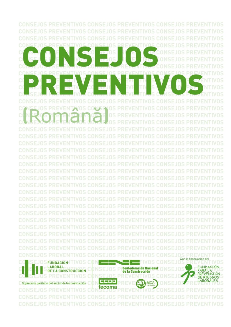 Consejos preventivos para la construcción, en rumano.