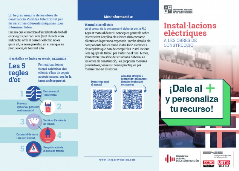 Riesgo eléctrico en obras de construcción (catalán)