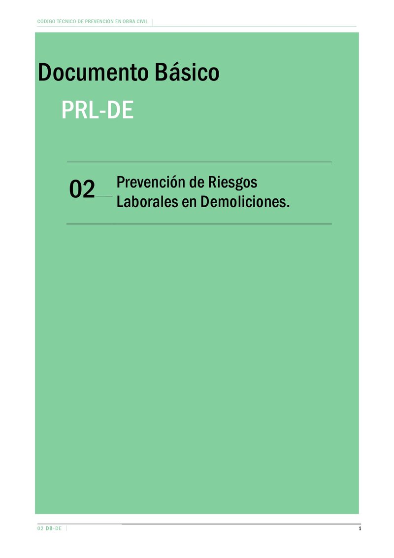 Documento Básico DB-PRL-DE. DEMOLICIONES
