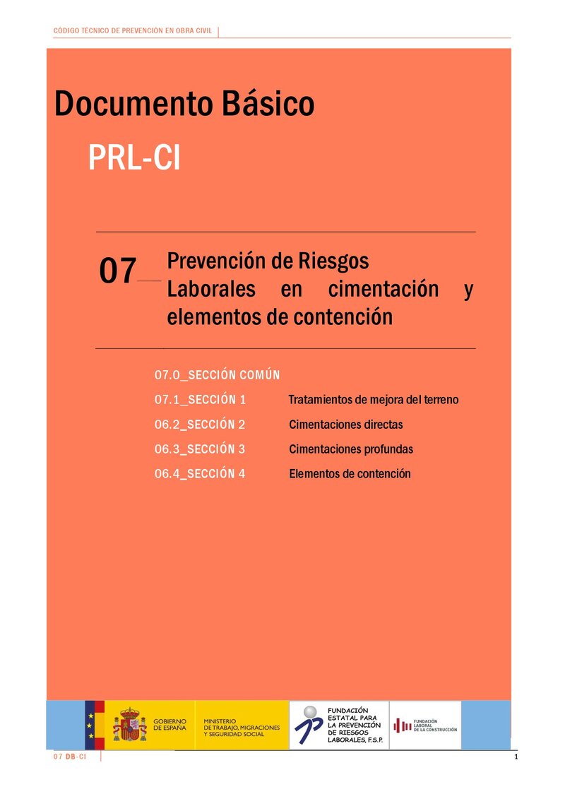 Documento Básico DB-PRL-CI. CIMENTACIÓN Y CONTENCIÓN
