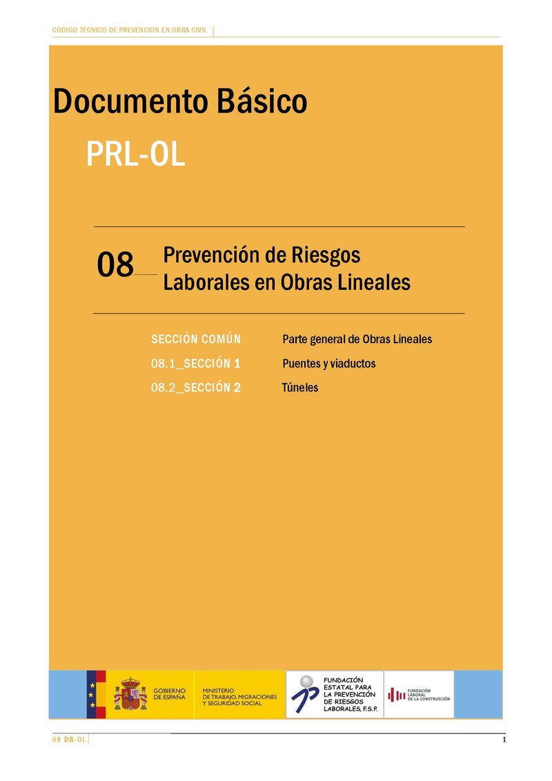Documento Básico DB-PRL-OL. OBRAS LINEALES