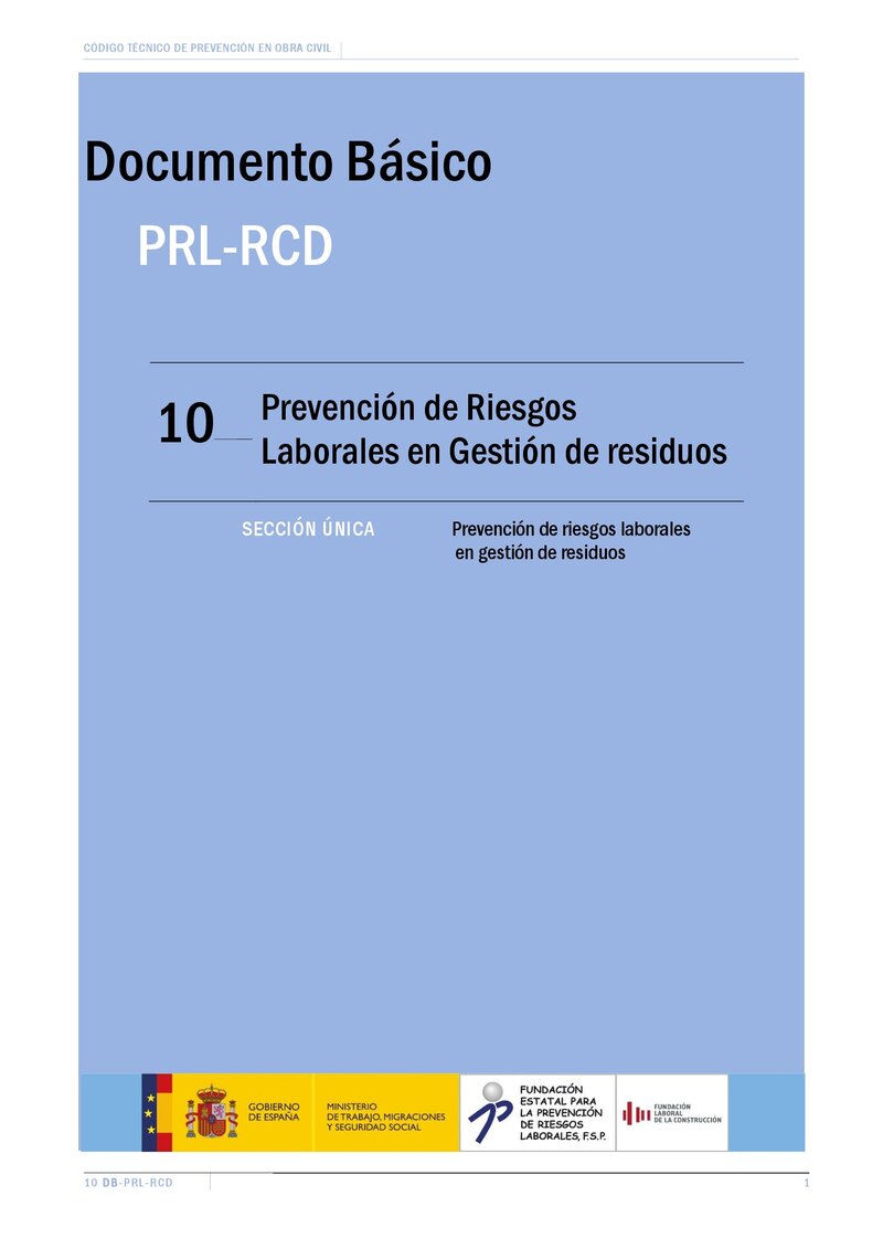 Documento Básico DB-PRL-RCD. GESTIÓN DE RESIDUOS