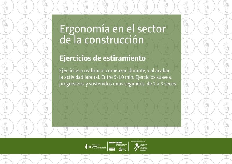Ejercicios de estiramiento en construcción.