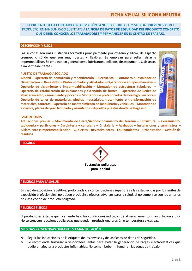 Silicona neutra. Información básica.