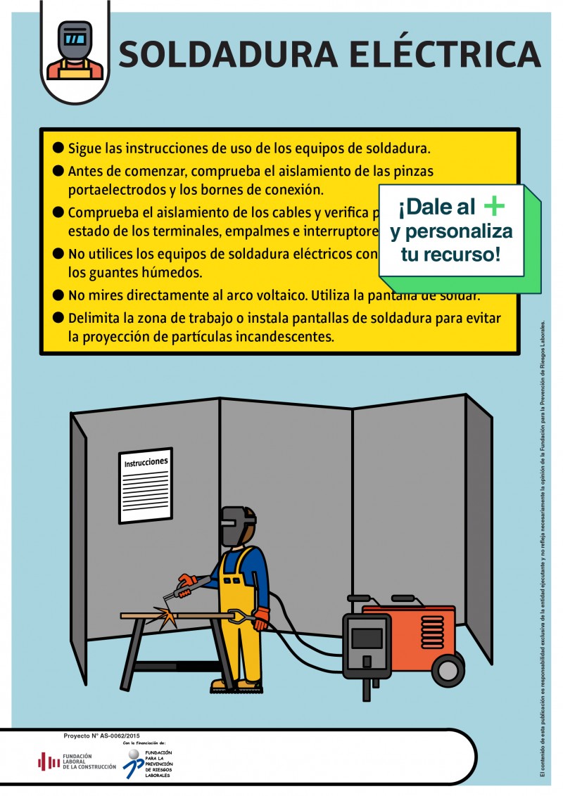 Seguridad en trabajos de soldadura eléctrica.